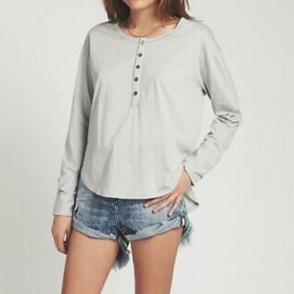 ONE TEASPOON Womens Top Diego Long Sleeve Gray & white striped Size small - Picture 1 of 11